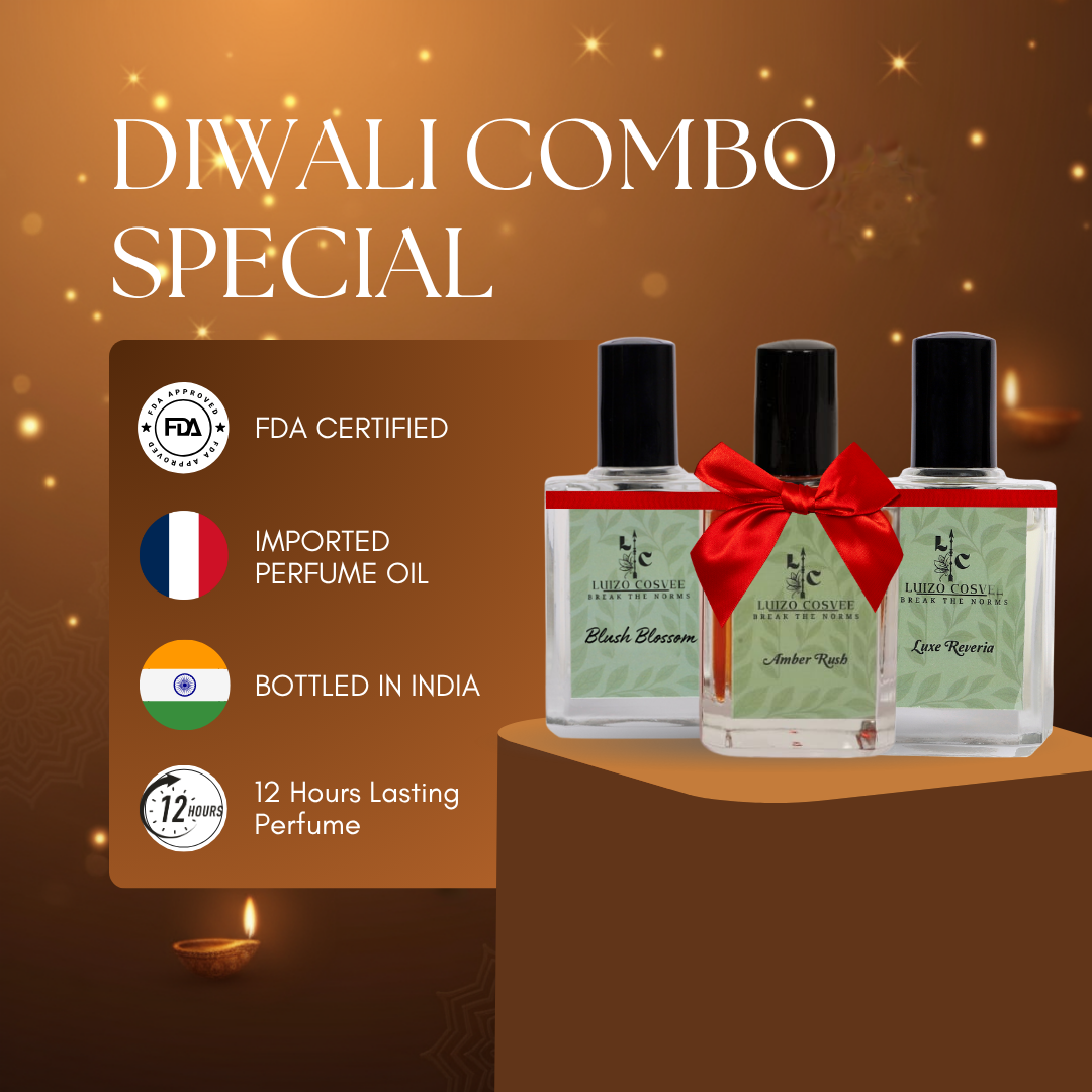 Blush Blossom + Luxe Reverie + Amber Rush |  Diwali Special 3-Piece Gift Set