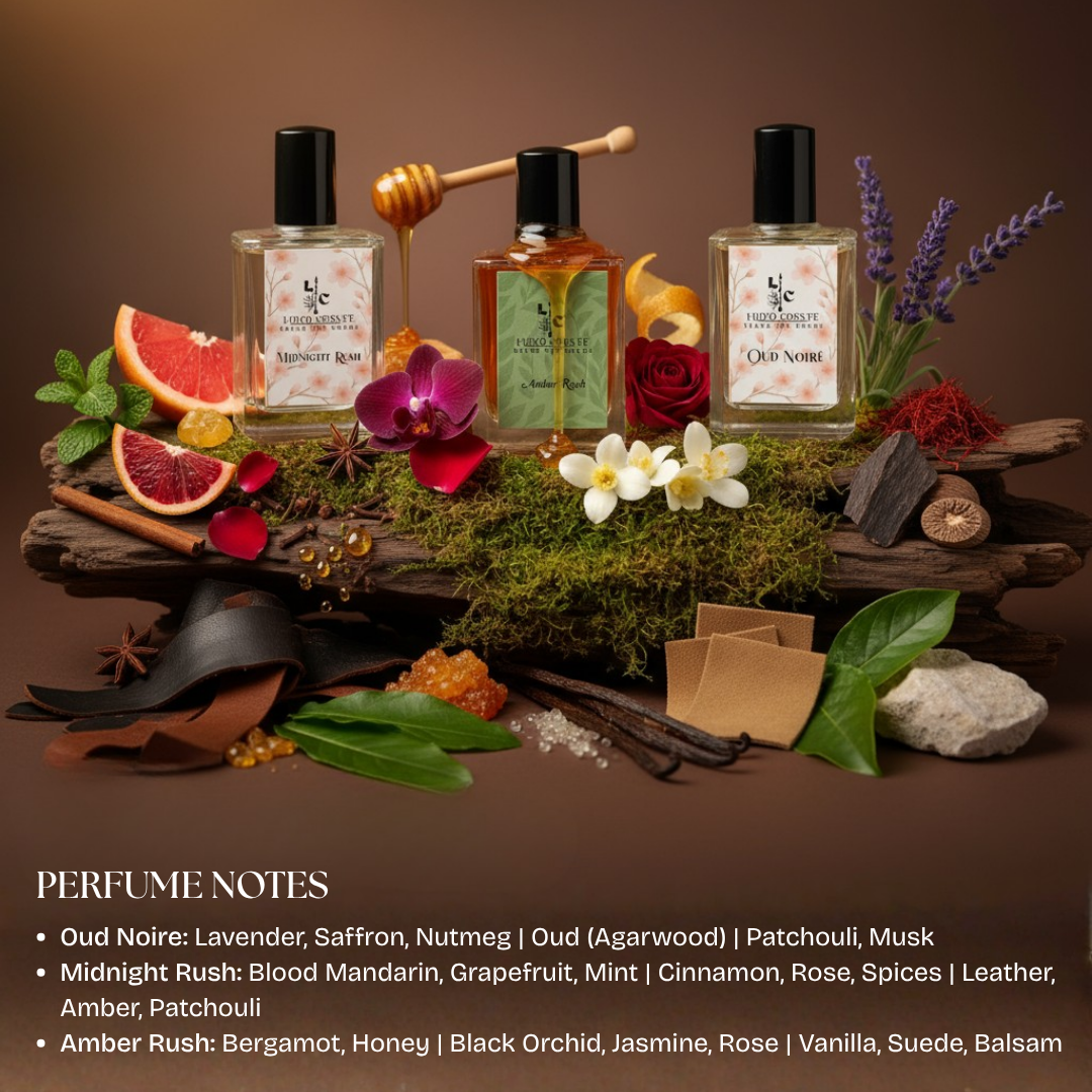 Oud Noire + Midnight Rush + Amber Rush | Diwali Special 3-Piece Gift Set