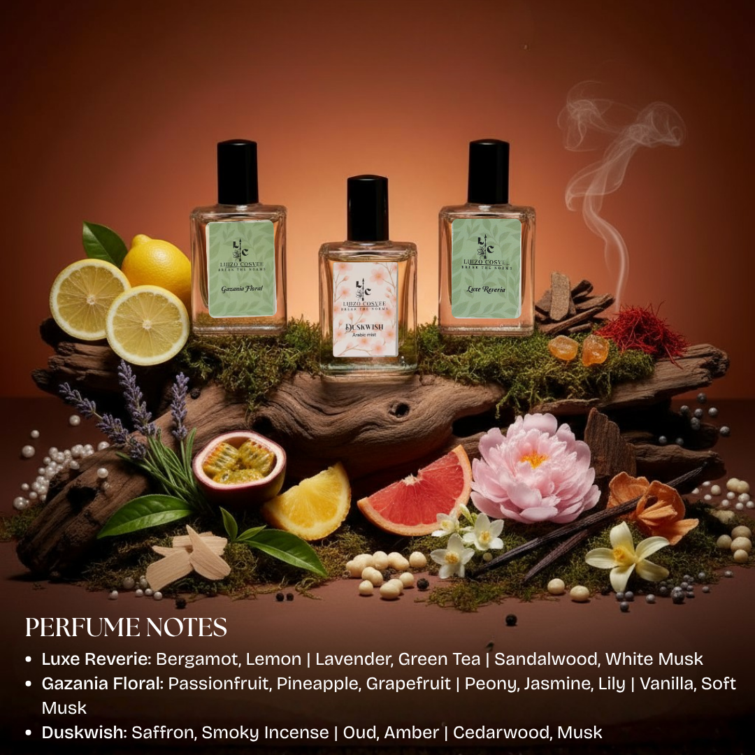 Luxe Reverie + Gazania Floral + Duskwish |  Diwali Special 3-Piece Gift Set